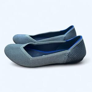 Rothy's The Flat Round Toe Knit Ballet Flats Gray Birdseye women's size 8.5 M